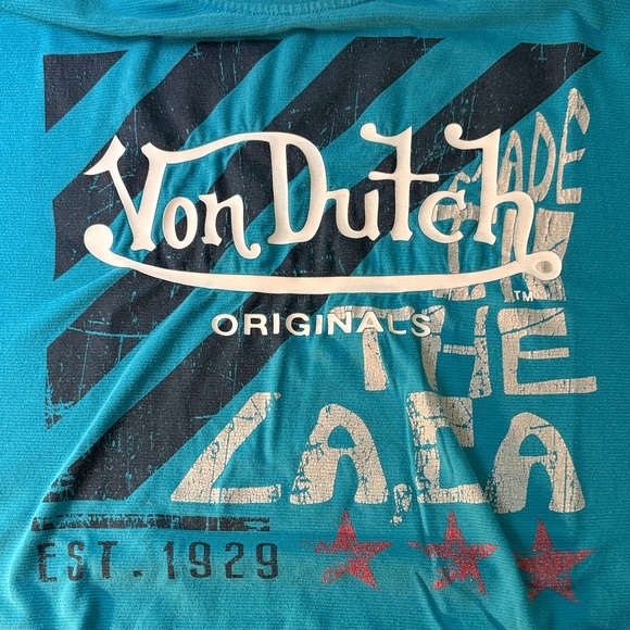 Von Dutch Teal Graphic Tee, vintage - Picture 4 of 10